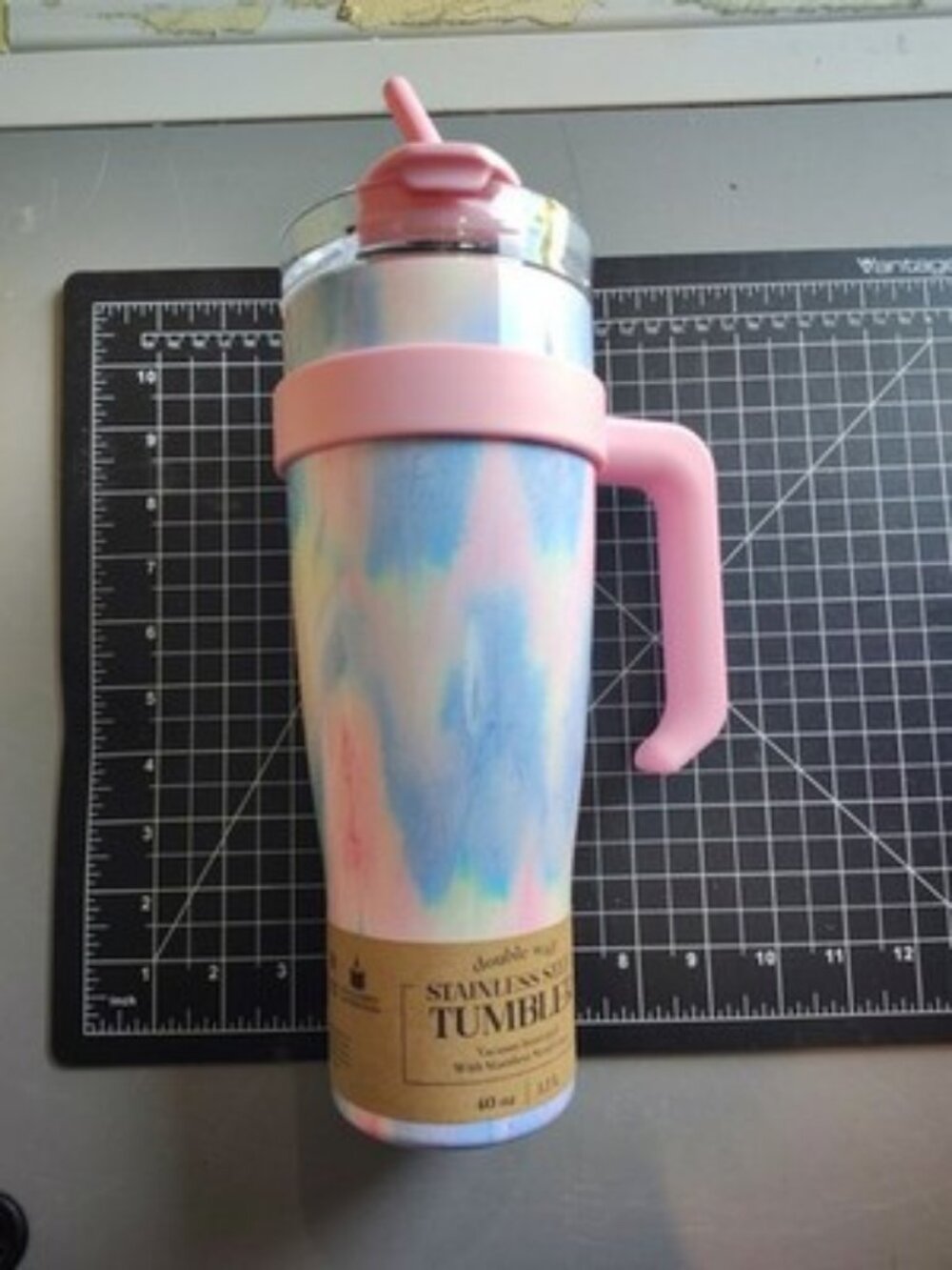 Hobby Lobby 40 oz stainless steel tumbler with handle and straw